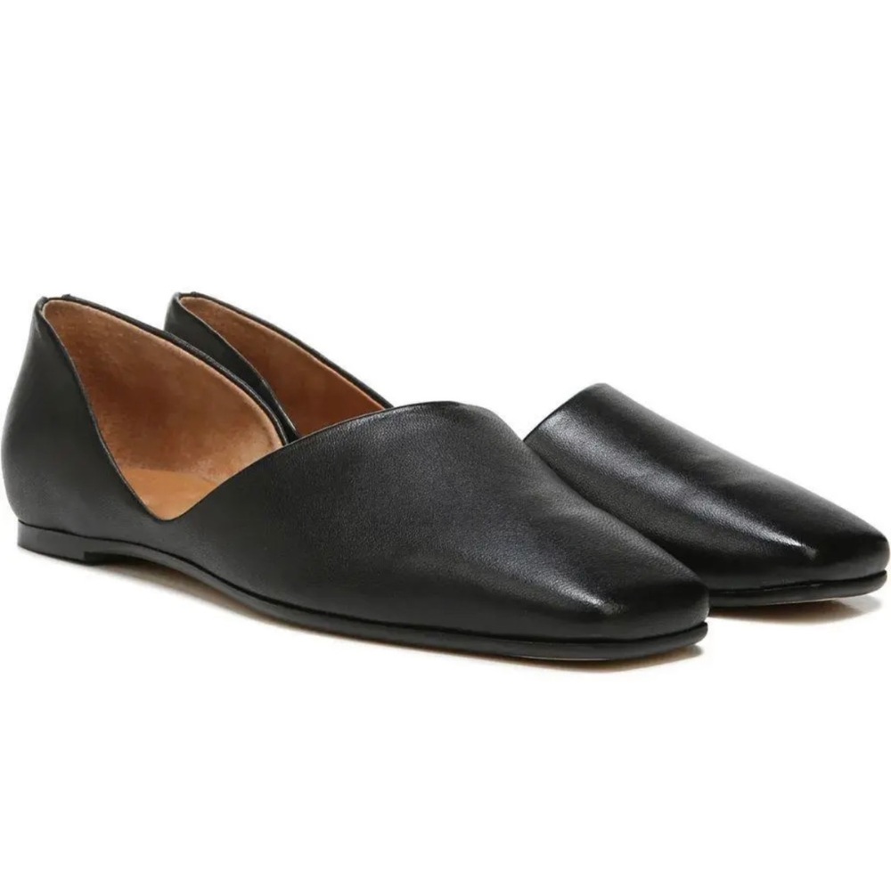Santo Black Leather Franco Sarto d'Orsay Flat